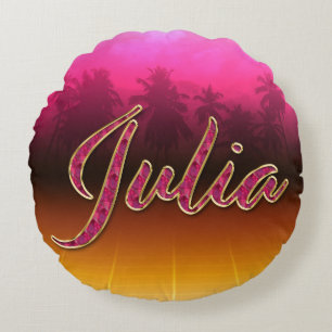 Julia First Name Golden pink cushion