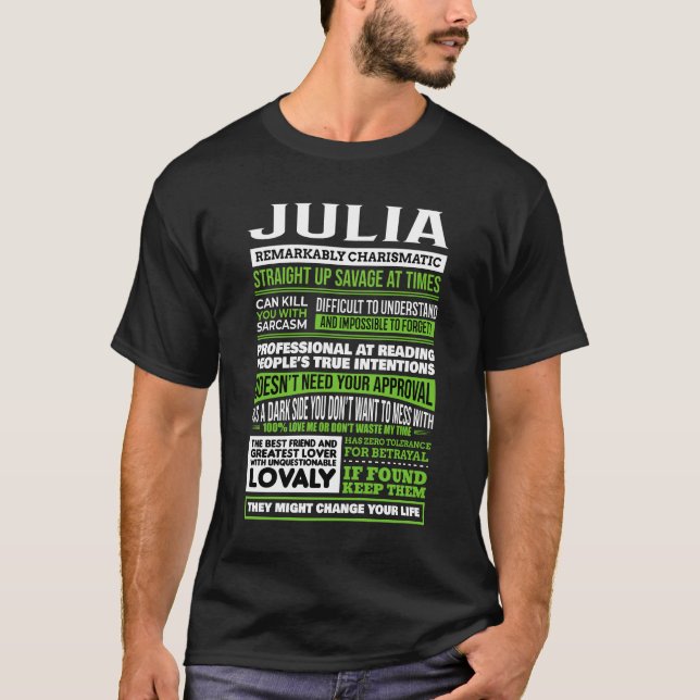 Julia Girl Name Definition T-Shirt (Front)
