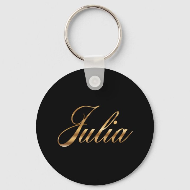 Julia gold Design Lettering Keychain (Front)