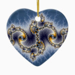 Julia In Blue - Fractal Art Ceramic Ornament