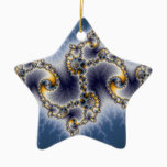 Julia In Blue - Fractal Art Ceramic Ornament