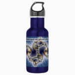 Julia In Blue - Fractal Art Stainless Steel Water Bottle