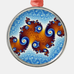 Julia Island Mandelbrot Set Metal Ornament