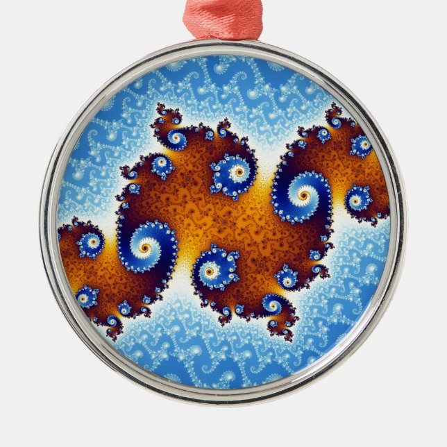 Julia Island Mandelbrot Set Metal Ornament (Front)