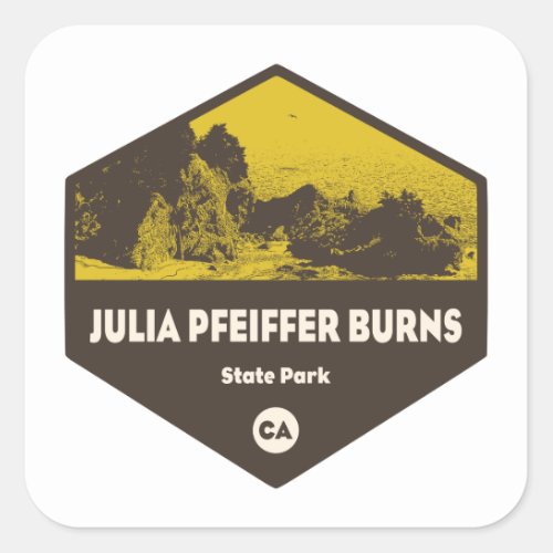 Julia Pfeiffer Burns State Park California Square Sticker
