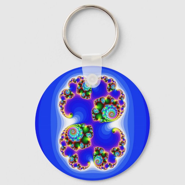 Julia Set Mandelbrot Set Fractal Geometry Keychain (Front)