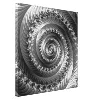 Julian Black and White Spiral Wrapped Canvas Gallery Wrapped Canvas