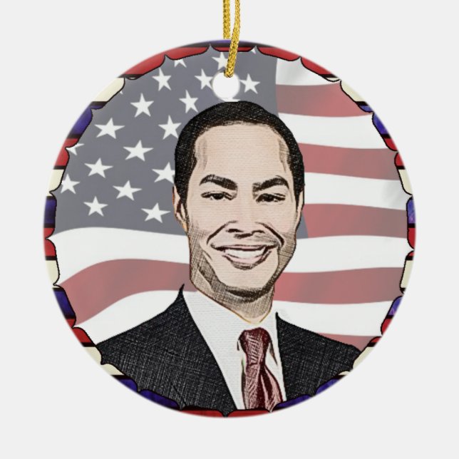 Julian Castro for President 2020 Christmas Ceramic Ornament (Front)