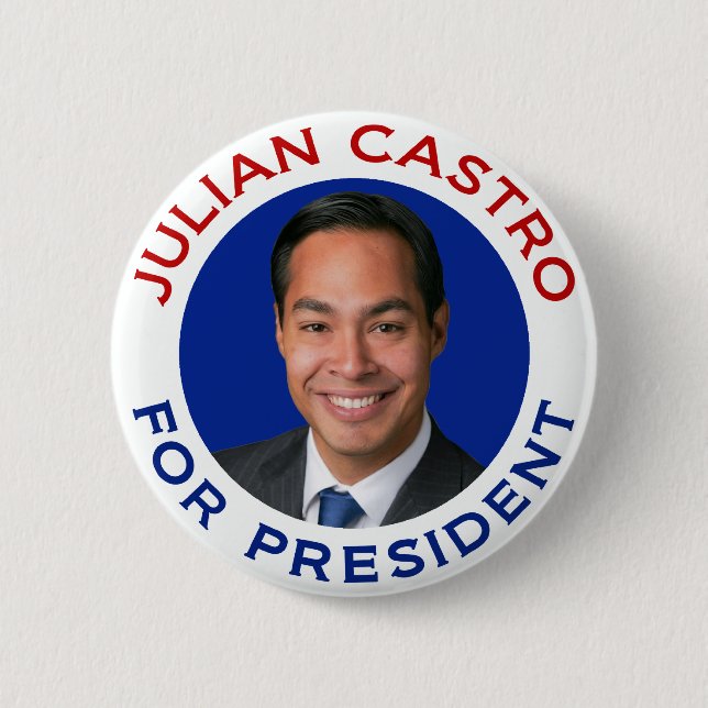 Julian Castro For President Pinback Button (Front)