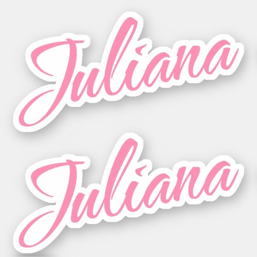 Juliana Decorative Name in Pink x2 Sticker