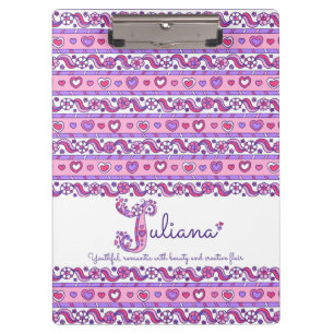 Juliana name meaning hearts letter J clipboard