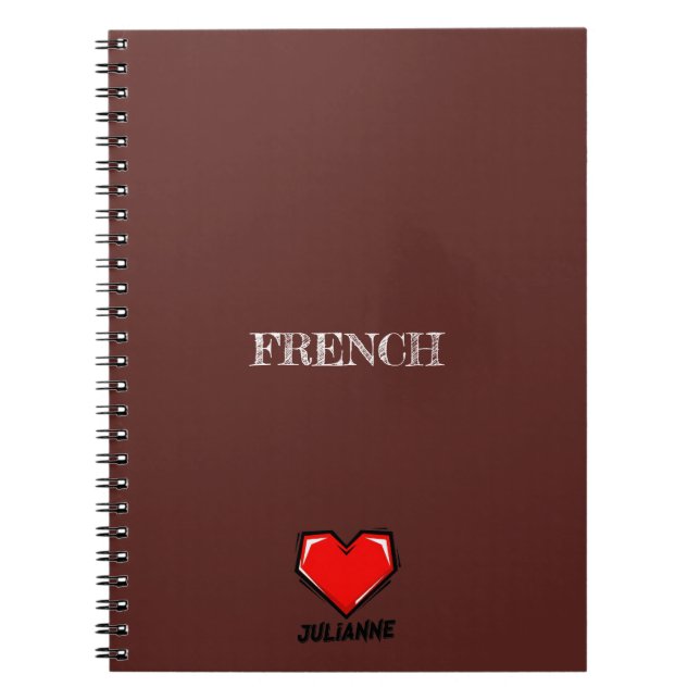 Julianne Heart Brown Notebook (Front)