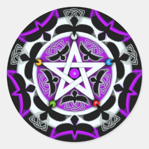 Julia's Crow Pentacle Classic Round Sticker