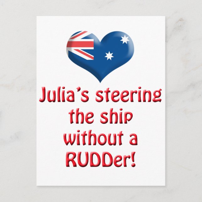 Julia's Steering The Ship Postcard (Front)