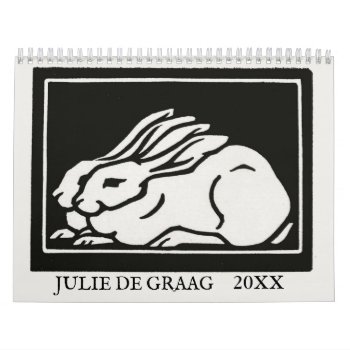 Julie De Graag Art Nouveau Woodcuts Custom Year Calendar by Angharad13 at Zazzle