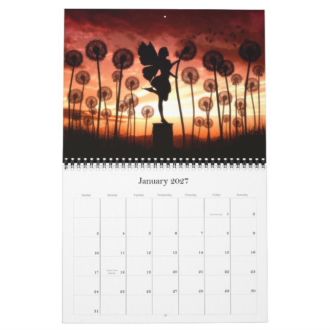 Julie Fain Fantasy Silhouettes Art Calendar (Jan 2027)
