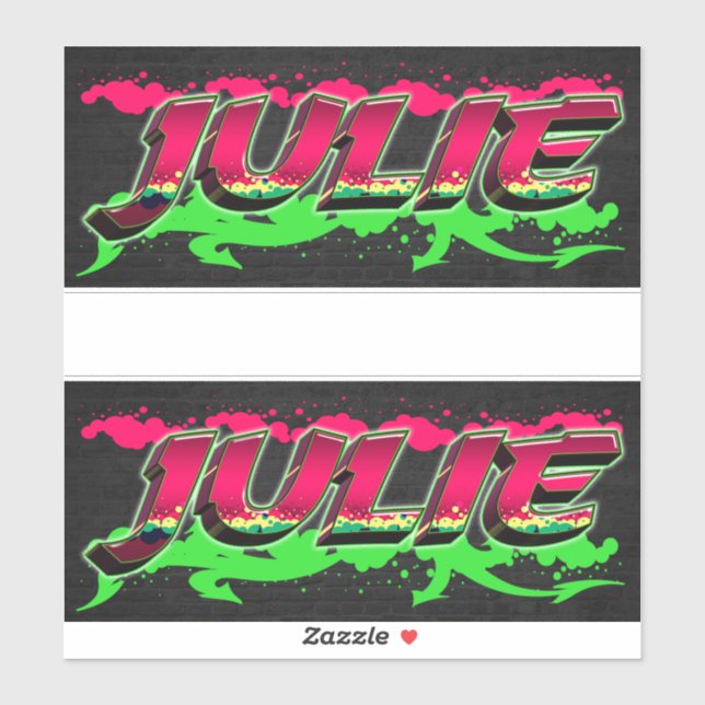 Julie First Name Graffiti Sticker (Sheet)