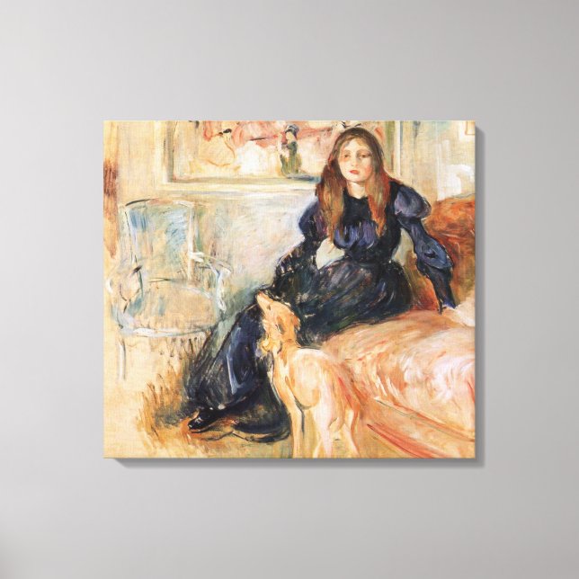 Julie Manet and her Greyhound (by Berthe Morisot) Canvas Print (Front)