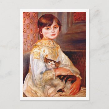 Julie Manet Cat Pierre-auguste Renoir Postcard by mangomoonstudio at Zazzle