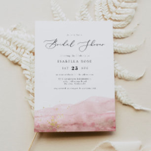 JULIEN Blush Pink Watercolor Gold Bridal Shower Invitation