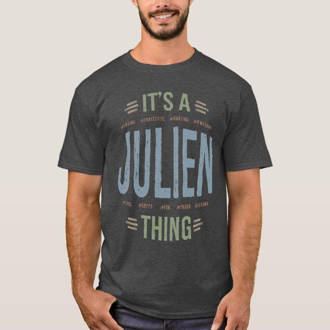 Julien Personalized Name Birthday Gift T-Shirt (Front)