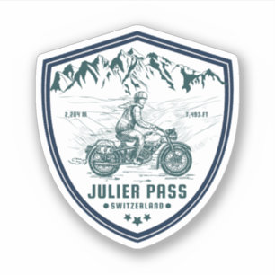 Julier pass swiss–alps motorcycle tour sticker