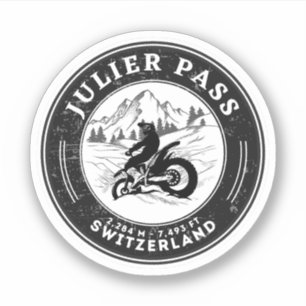 Julier pass swiss–alps motorcycle tour sticker
