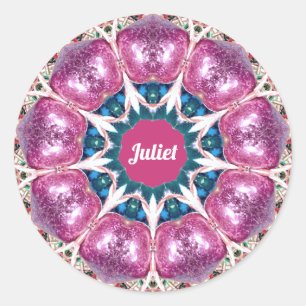 JULIET ~ Bright Abstract Pattern ~ Personalized ~  Classic Round Sticker