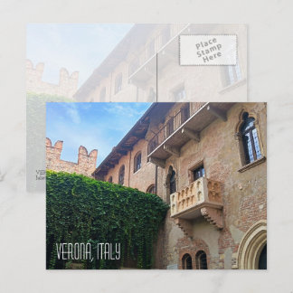 Juliet's Balcony in Verona Italy Travel Souvenir Postcard