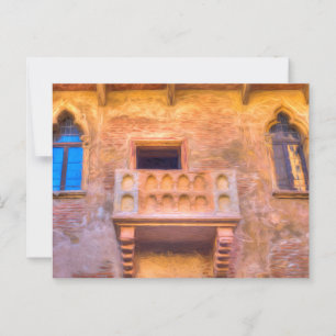 Juliet's Balcony Verona Art Postcard