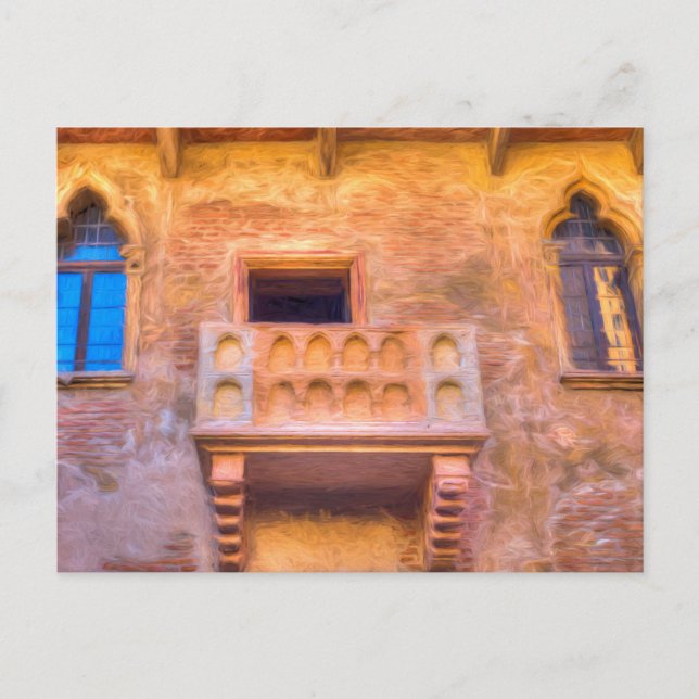 Juliet's Balcony Verona Art Postcard (Front)
