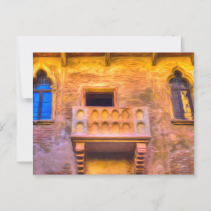 Juliet's Balcony Verona Art Postcard