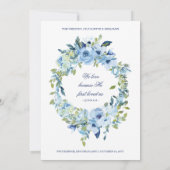 Juliette Dusty Blue Floral Catholic Wedding Invitation (Back)