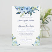 Juliette Dusty Blue Floral Catholic Wedding Invitation (Standing Front)