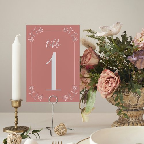 Juliette Frame  Curated Colors  Wedding Table Number