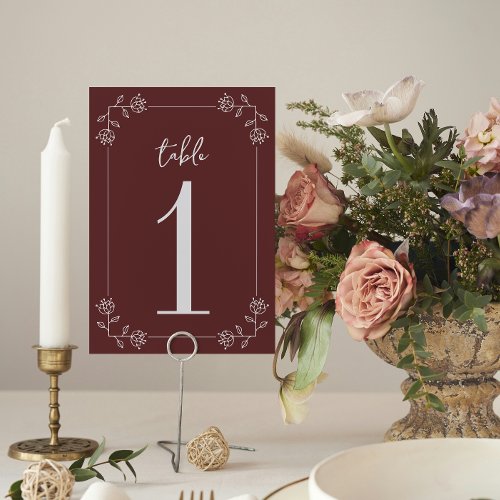 Juliette Frame  Curated Colors  Wedding Table Number