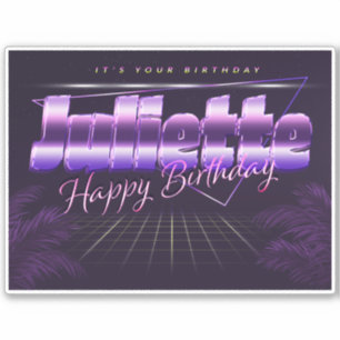 Juliette name first name retro sticker birthday