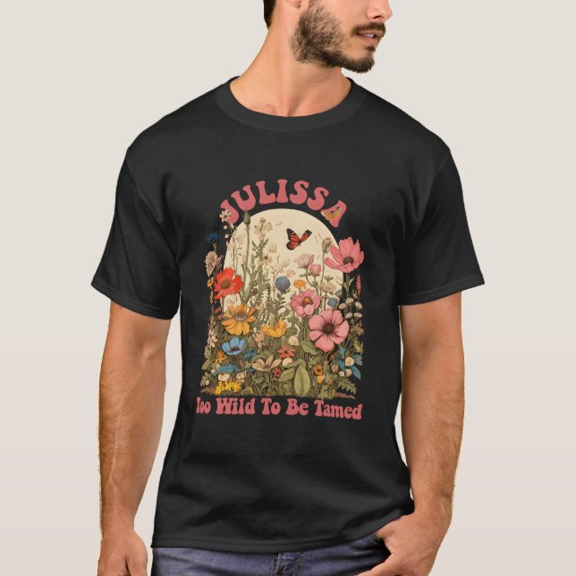 Julissa Name Cute Retro Girls Wildflower Julissa N T-Shirt (Front)
