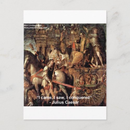 Julius Caesar I Conquered Quote Gifts  Tees Postcard