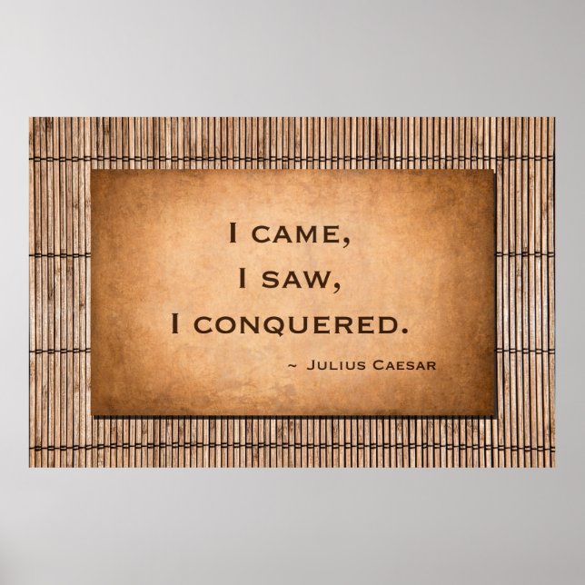 Julius Caesar quote "I came, I saw, I conquered." Poster (Front)