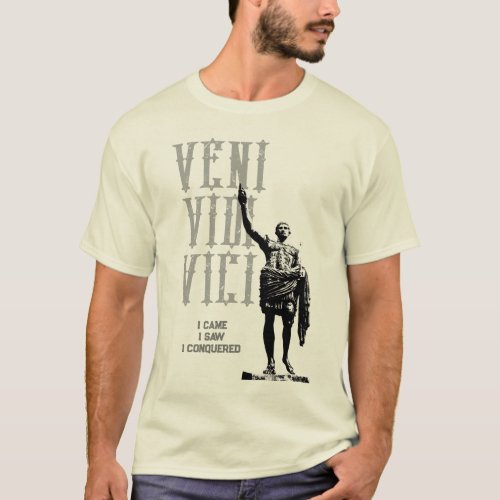 Julius Caesar Quote Veni Vidi Vici Mens Natural T_Shirt