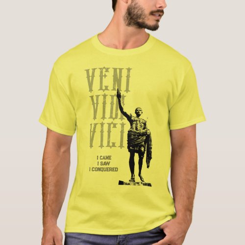 Julius Caesar Veni Vidi Vici Mens Yellow Modern T_Shirt