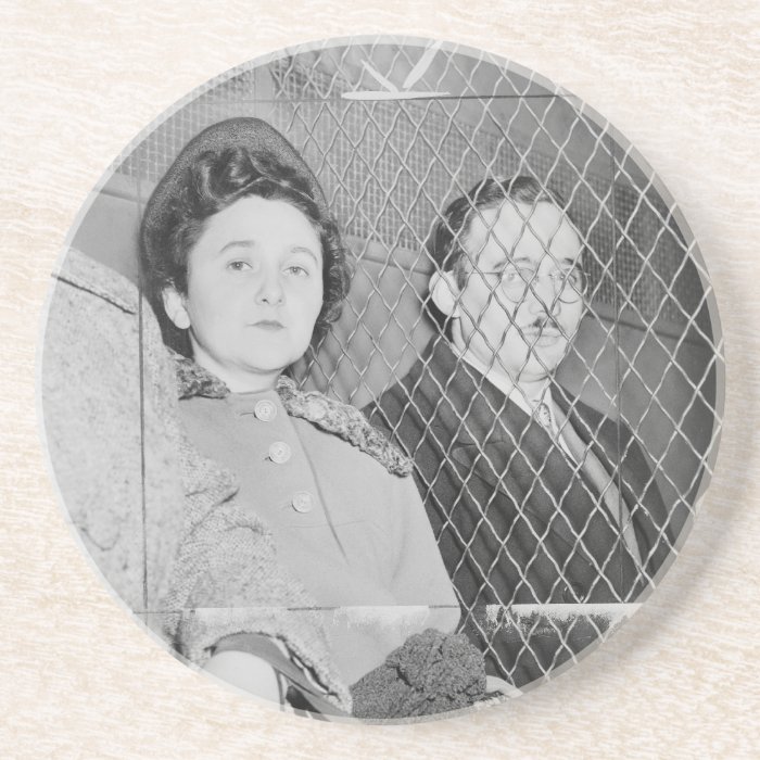 Julius & Ethel Rosenberg After Being Found Guilty Beverage Coaster