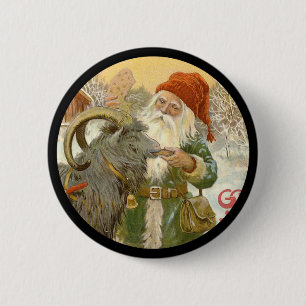 Jultomten Feeds Yule Goat a Cookie Button