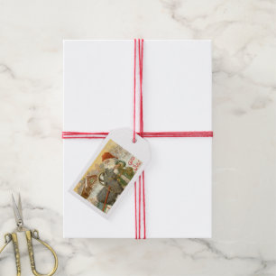 Jultomten Feeds Yule Goat a Cookie Gift Tags