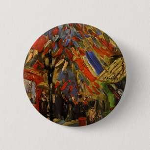 July 14th Celebration in Paris by Vincent van Gogh Button