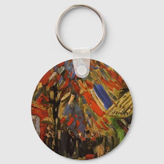 July 14th Celebration in Paris by Vincent van Gogh Keychain (Front)