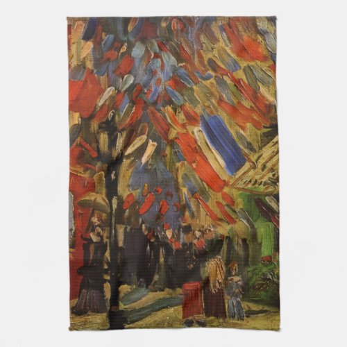 July 14th Celebration in Paris by Vincent van Gogh Kitchen Towel