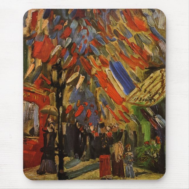 July 14th Celebration in Paris by Vincent van Gogh Mouse Pad (Front)