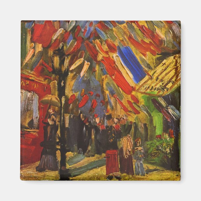 July 14th Celebration in Paris Van Gogh Fine Art Magnet (Front)